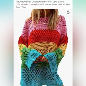 Oversized crochet sweater/cover-up. New in packaging. Size XL